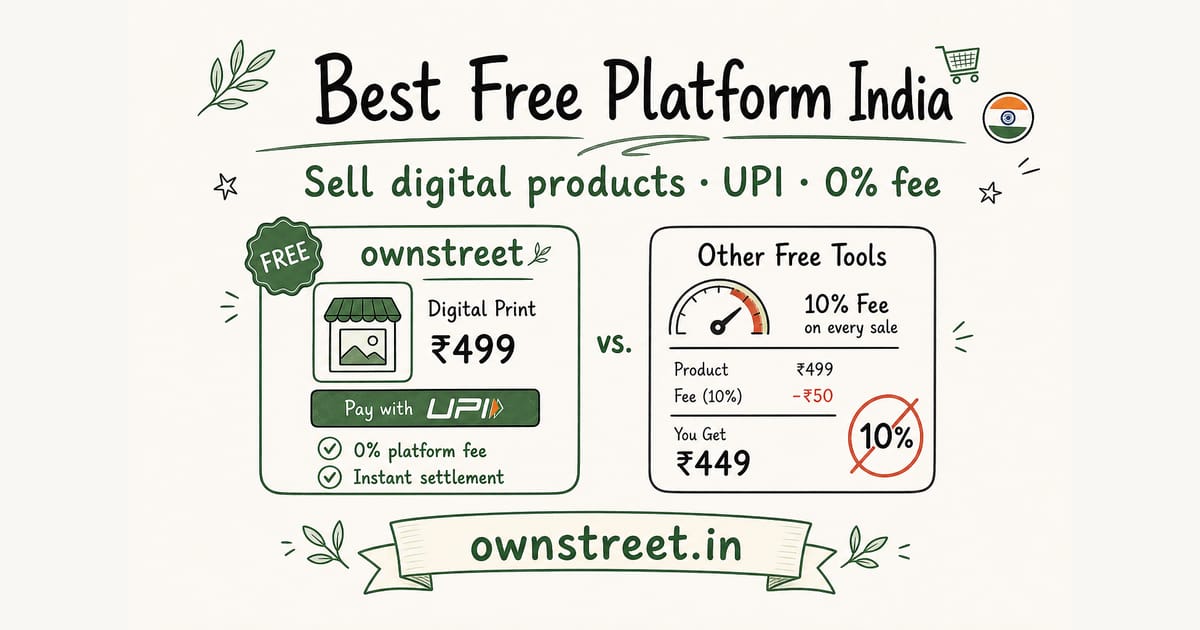 Best Free Platform to Sell Digital Products India (2026)