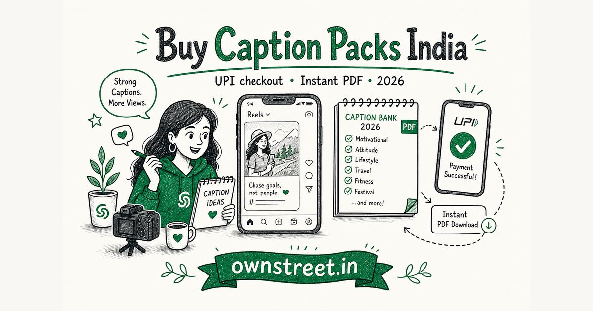 Buy Caption Packs India (2026) | UPI