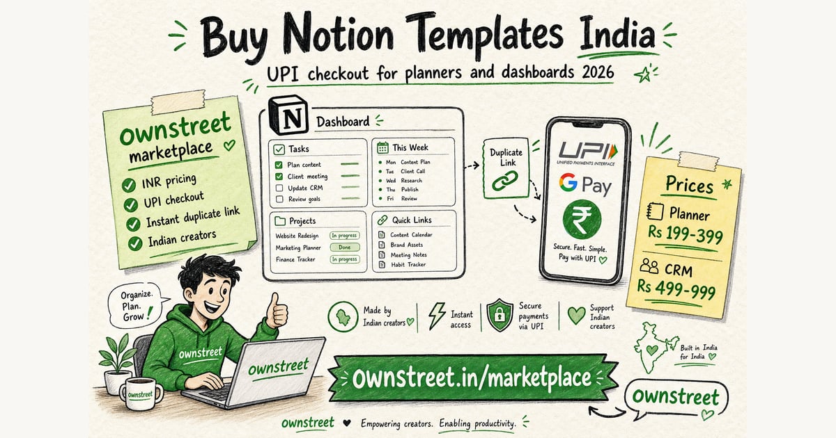 Buy Notion Templates India (2026) | UPI Checkout