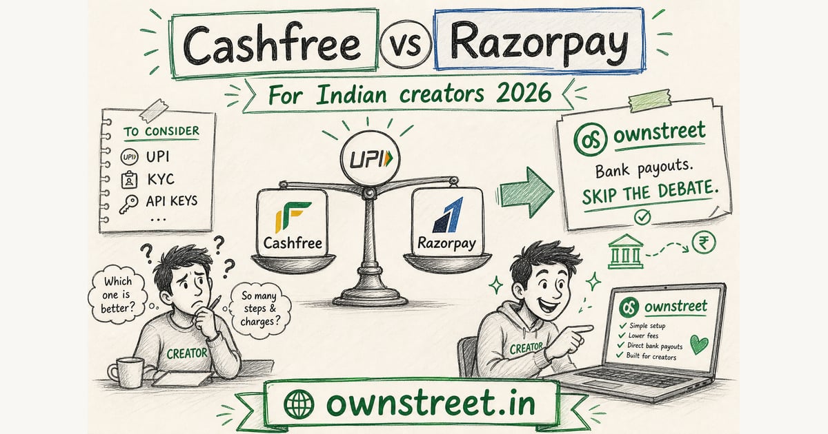 Cashfree vs Razorpay Creators India (2026) | Guide