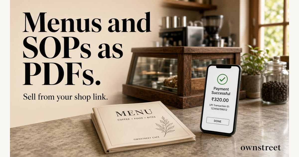 Sell Menus, Price Lists, and SOPs as PDFs in India