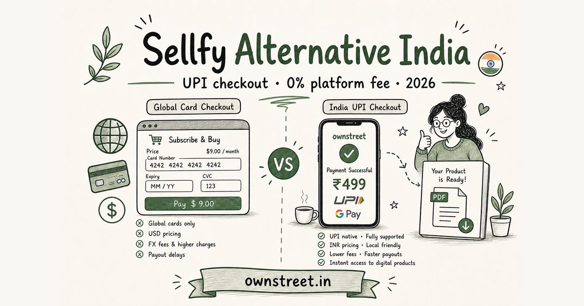 Sellfy Alternative India (2026) | UPI Store